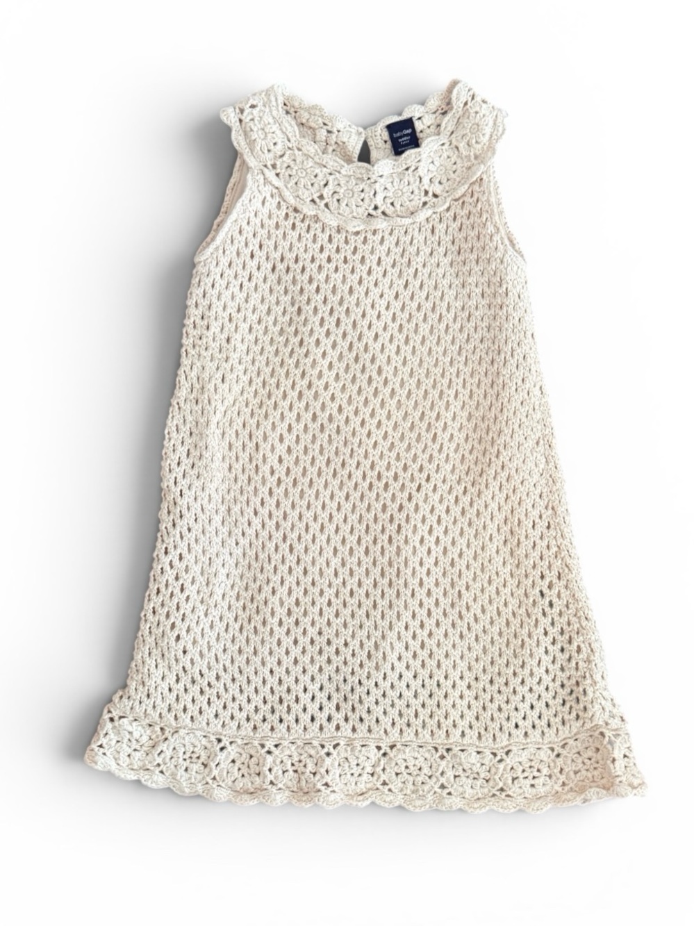 Baby Gap Vintage-Inspired Cream Crochet Girls' Dress - 3 yrs